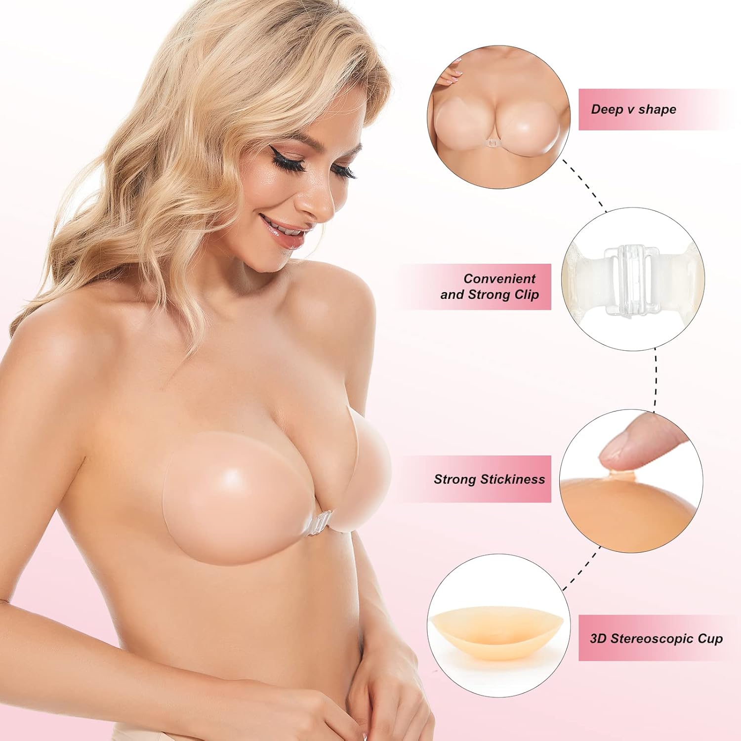 Sticky Bra Push Up Adhesive Br - Silicone Bra Adhesive recensione e prezzo