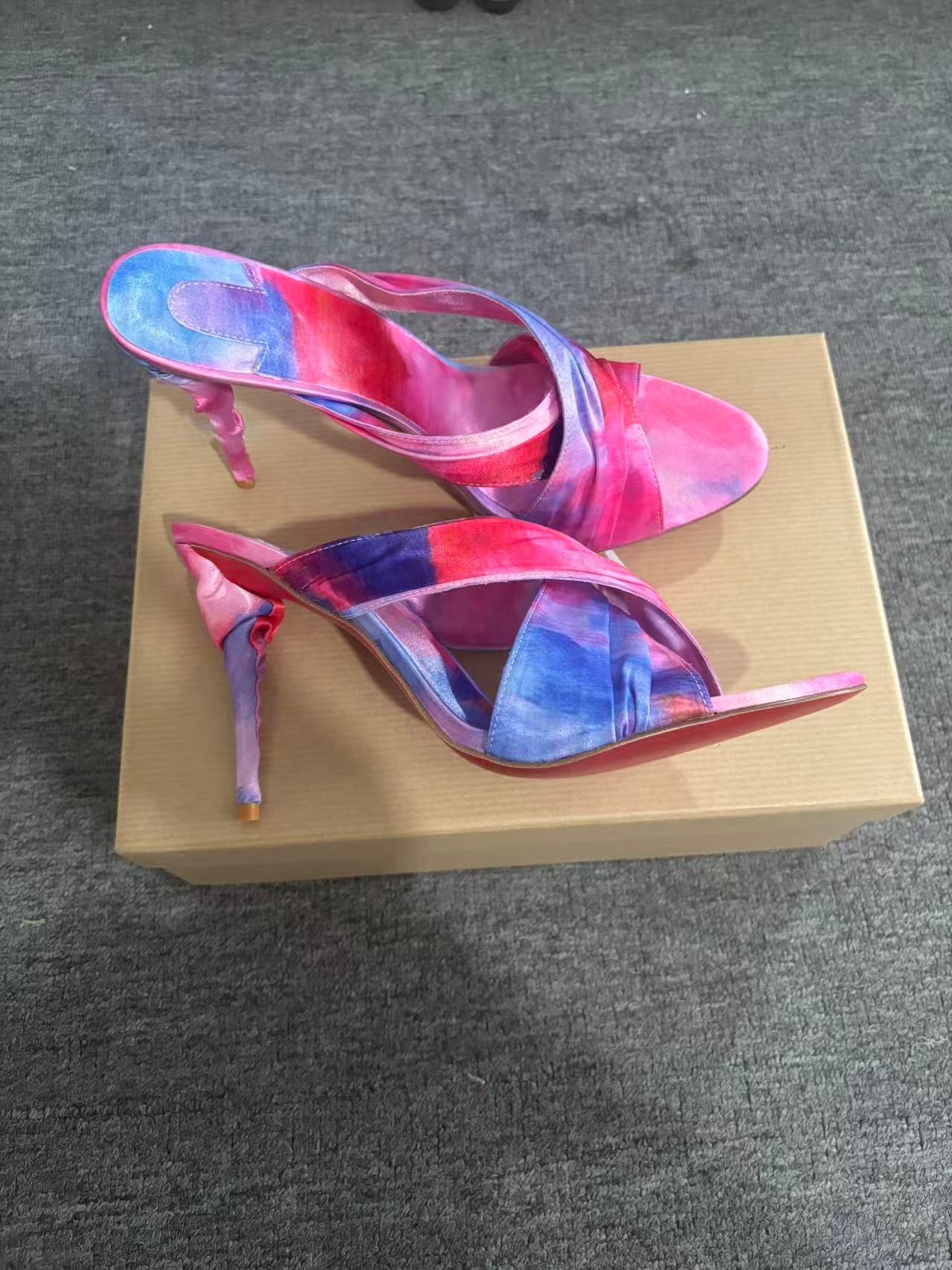 Women's Pink-Blue Tie-Dye Sati - Slip Dress Satin recensione e prezzo