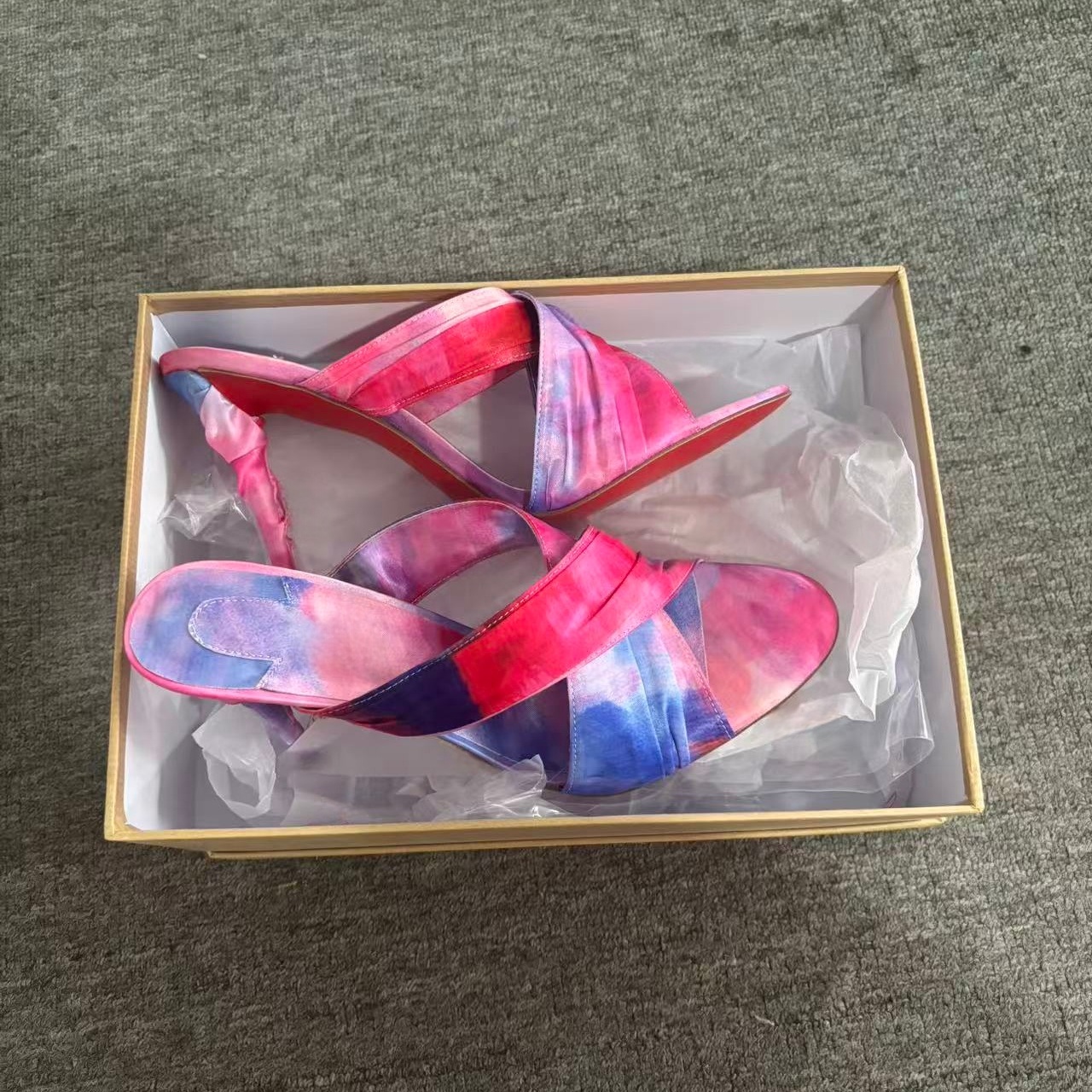 Women's Pink-Blue Tie-Dye Sati - Slip Dress Satin recensione e prezzo