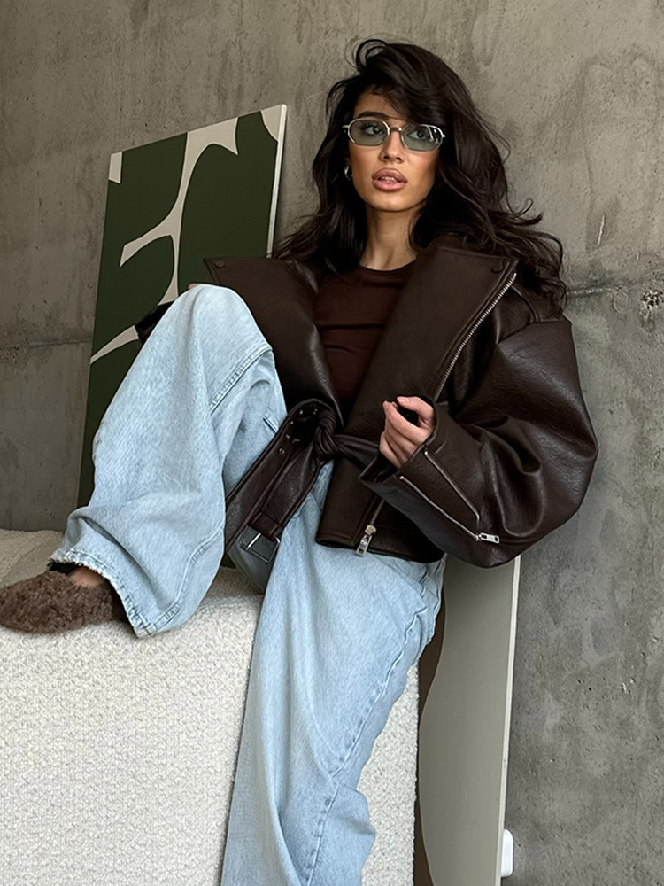 With Belt Leather Jacket Coat  - Corset Waist Cinch recensione e prezzo