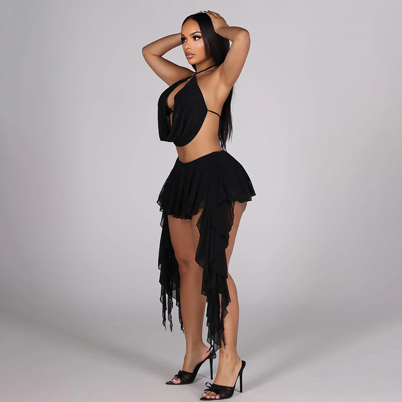 Women Sexy Solid Mesh 2 Piece  - Cami Top Lace recensione e prezzo