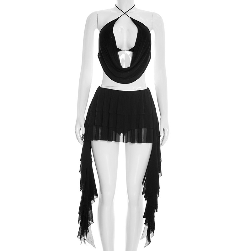 Women Sexy Solid Mesh 2 Piece  - Cami Top Lace recensione e prezzo