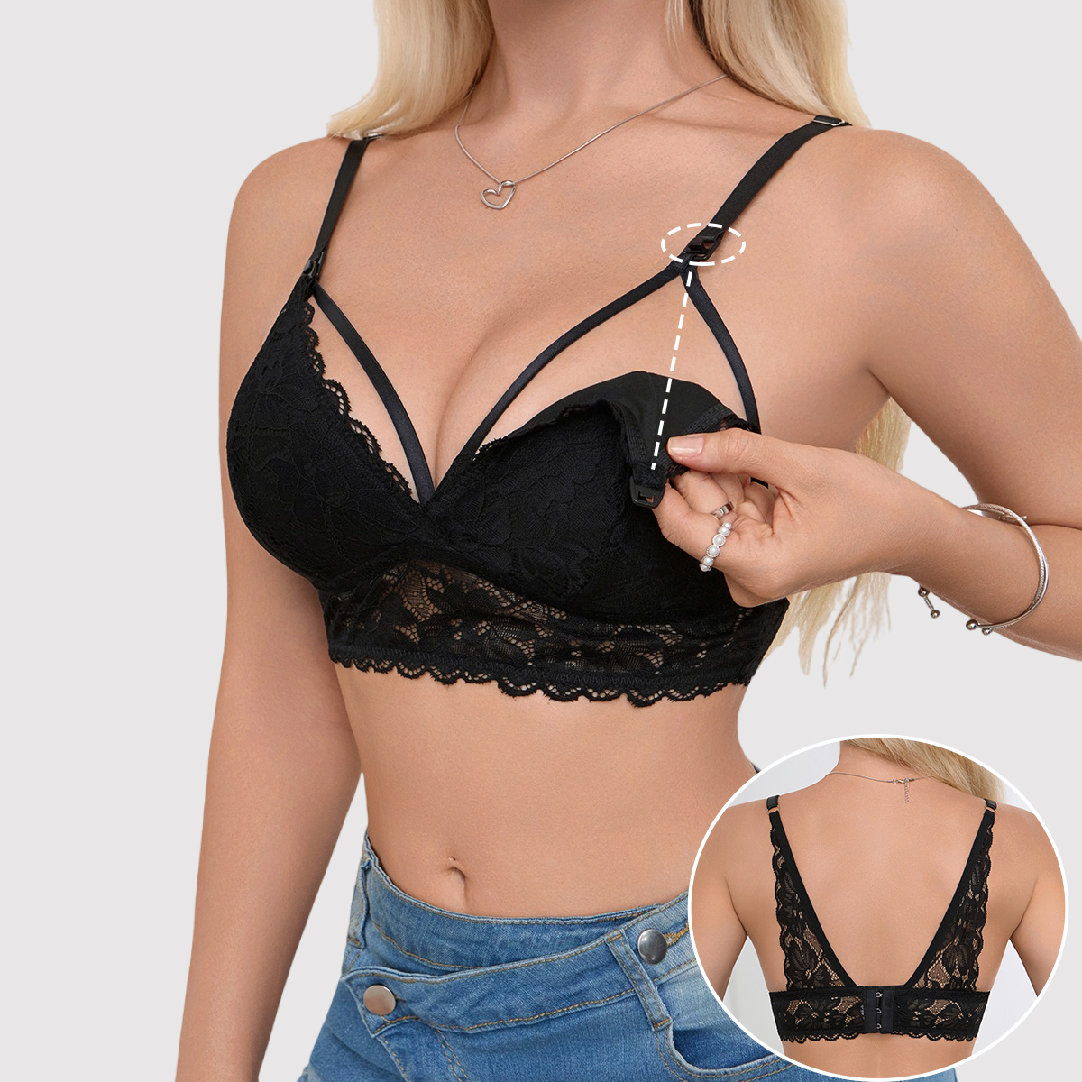 Sexy Hollow Out Lace Nursing B - Nursing Bra Sleep recensione e prezzo