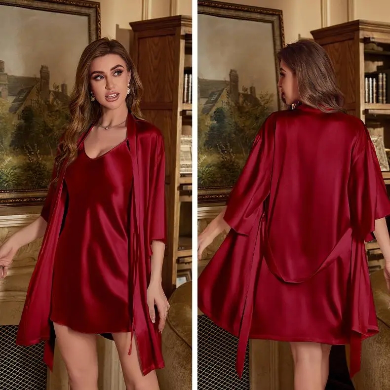 2PC Robe Suit Women Rayon Bath - Robe Silk Women recensione e prezzo