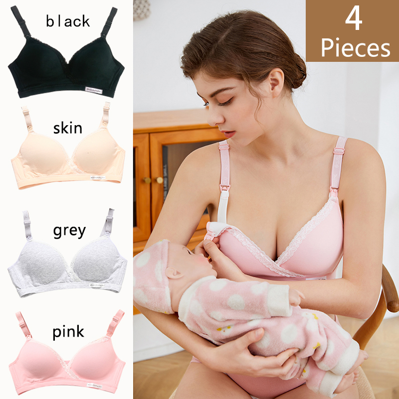 4Pcs New Cotton Wirefree Nursi - Nursing Bra Sleep recensione e prezzo