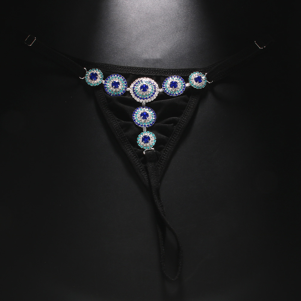 Rhinestone Evil Eye Thong Biki - Thong Bikini Women recensione e prezzo