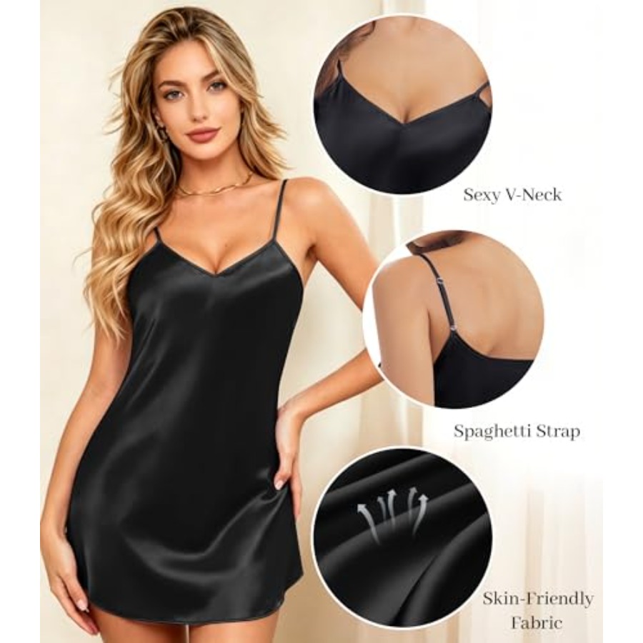 ETOSELL Womens Satin Nightgown - Babydoll Chemise Night recensione e prezzo