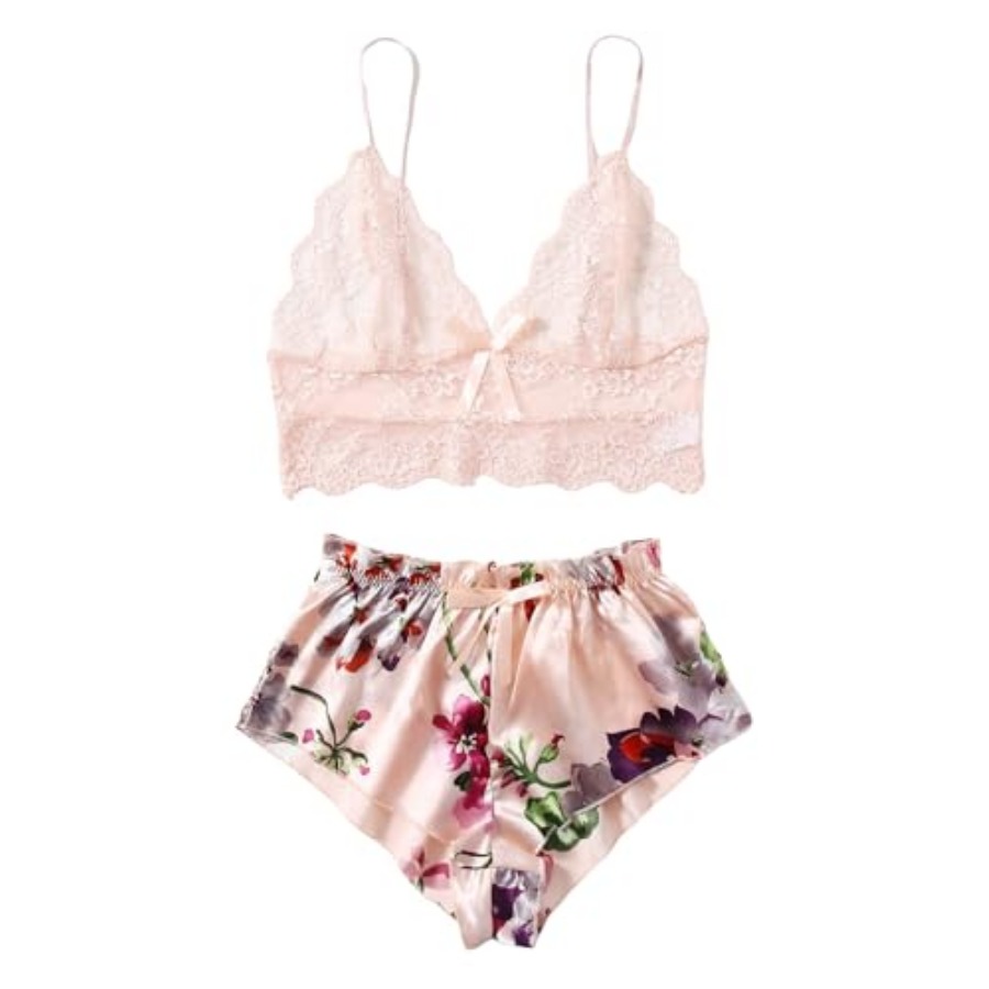 Women's 2 Pcs Lingerie Floral  - Cami Top Lace recensione e prezzo