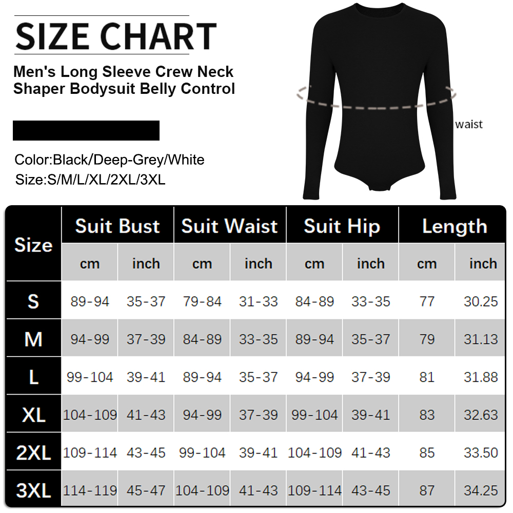 Mens Long Sleeve Bodysuit Full - Shapewear Bodysuit Firm recensione e prezzo
