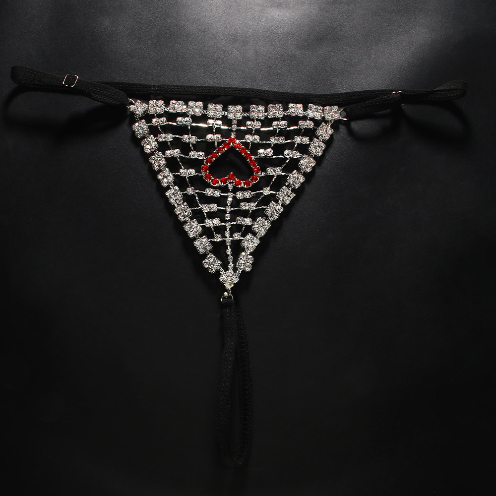 Rhinestones Heart Hollow Thong - Thong Bikini Women recensione e prezzo