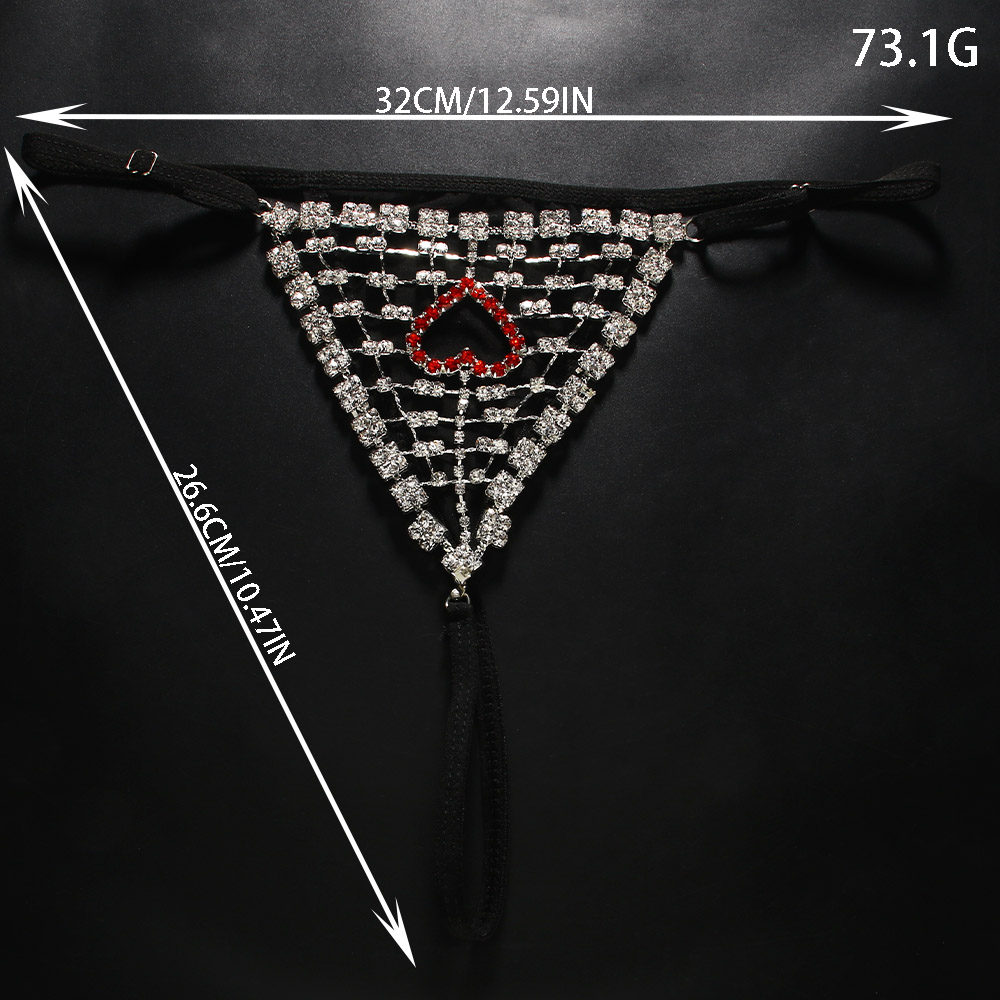 Rhinestones Heart Hollow Thong - Thong Bikini Women recensione e prezzo